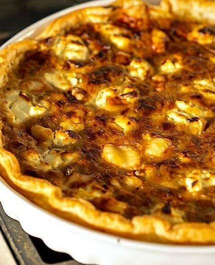 Tarte aux échalotes et au chèvre au thermomix
