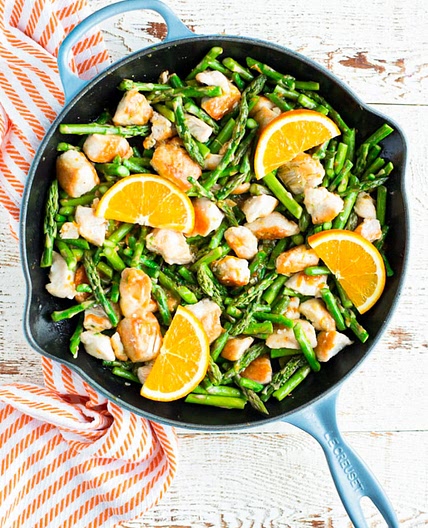 Orange Chicken Asparagus Skillet (20-Minute Dinner)