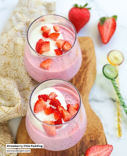 Strawberry Chia Protein Pudding