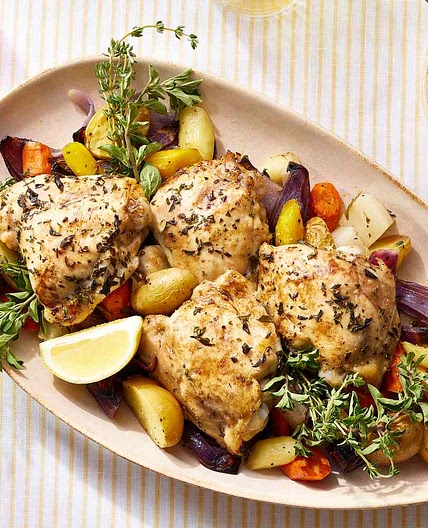 5-Ingredient Roasted Lemon Chicken & Vegetables
