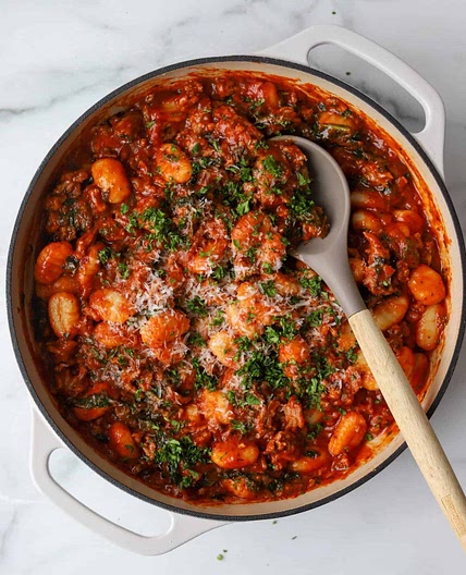 Kale and Sausage Gnocchi Bake