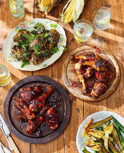 Barbecue chicken, 3 ways