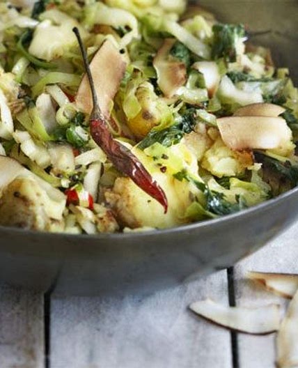 Gujarati cabbage with coconut & potato