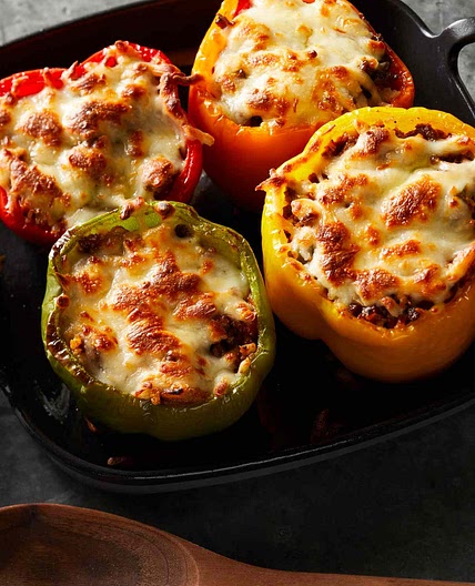 Cauliflower Rice–Stuffed Peppers