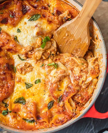 Dutch Oven Lasagna - Stove Top Lasagna