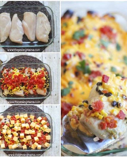 One Dish Queso Chicken Bake {Easy Dinner Recipe}
