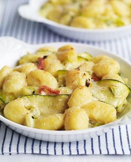 Gnocchi with courgette, mascarpone & spring onions