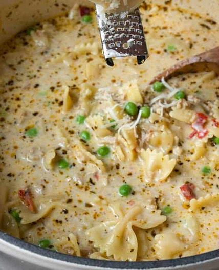 Creamy Italian Ground Chicken Soup