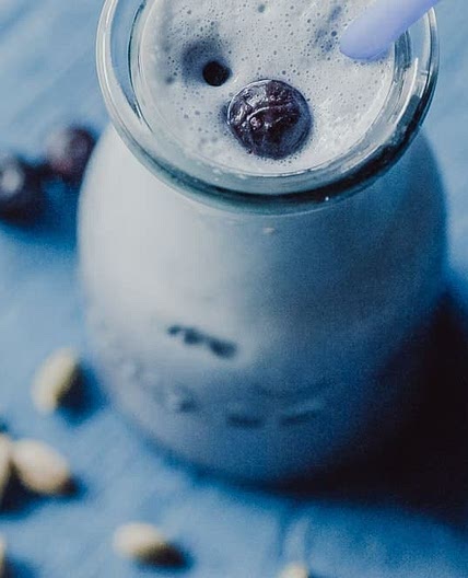 Iced Blueberry Cardamom Moon Milk (Vegan)