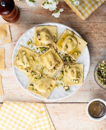 Homemade Ricotta Ravioli With Lemon Butter Sauce