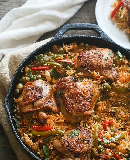One Pot Puerto Rican Chicken and Rice