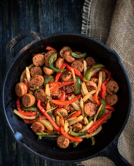 Plant-based Game Day Sausage & Peppers