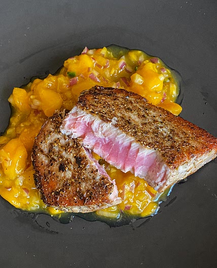 Yellowfin Tuna with Spicy Mango Salsa