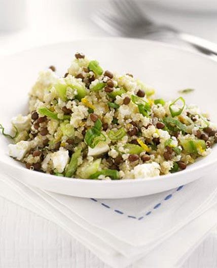 Quinoa, lentil & feta salad