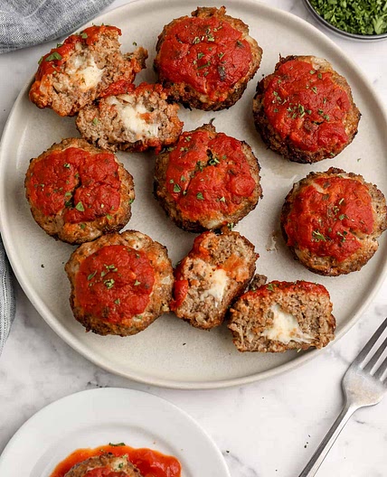 Mozzarella Stuffed Mini Meatloaf