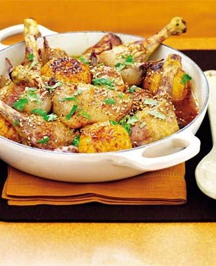 Duck tagine with clementines