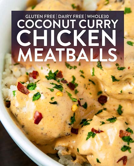 Coconut Curry Baked Chicken Meatballs