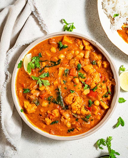 Peanut Stew with Sweet Potato, Cauliflower and Chickpeas