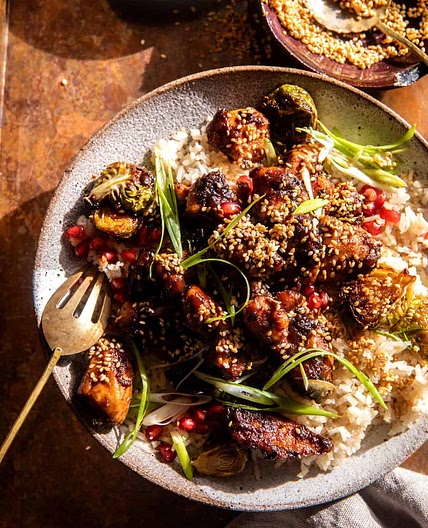 Sheet Pan Ginger Chicken and Brussels Sprouts