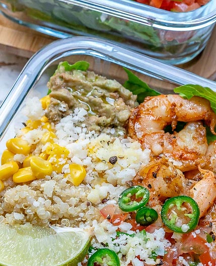 Quinoa Shrimp Burrito Bowls