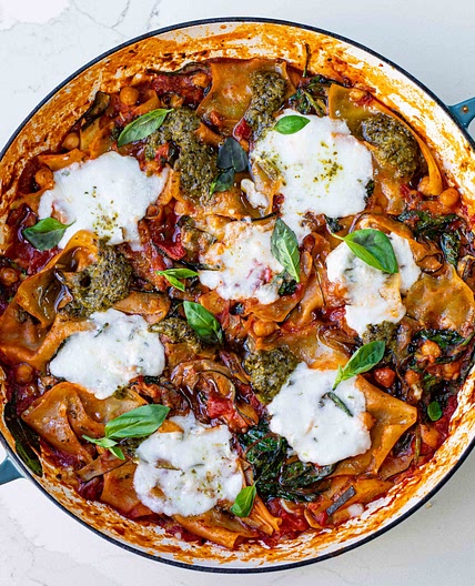 One-Pan Courgette & Pesto Lasagne