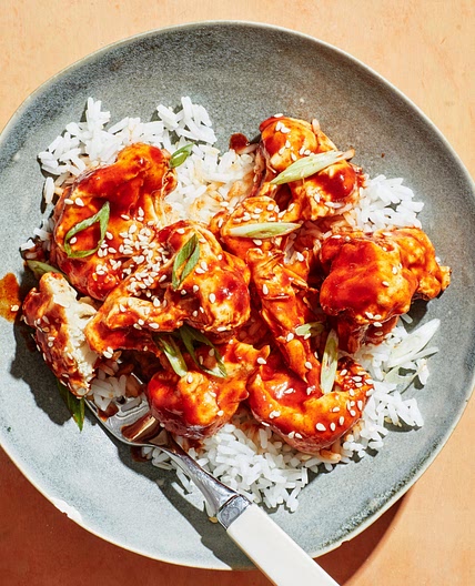 Sticky and Spicy Baked Cauliflower