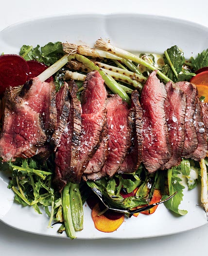 Grilled Steak Salad with Beets and Scallions