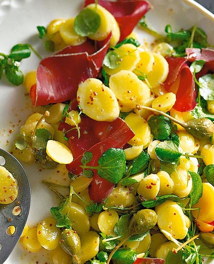 Feiner Kartoffelsalat mit Brunnenkresse