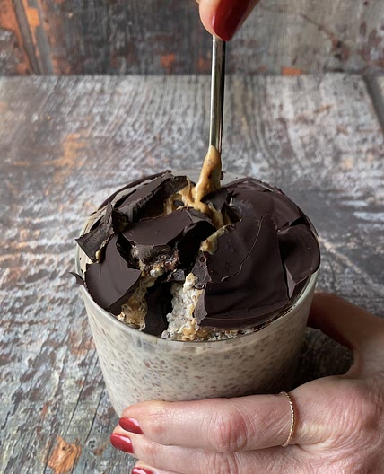 Chocolate Peanut Butter Cup No Oats with hard chocolate shell