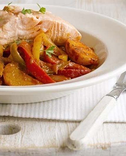 Basque-style salmon stew