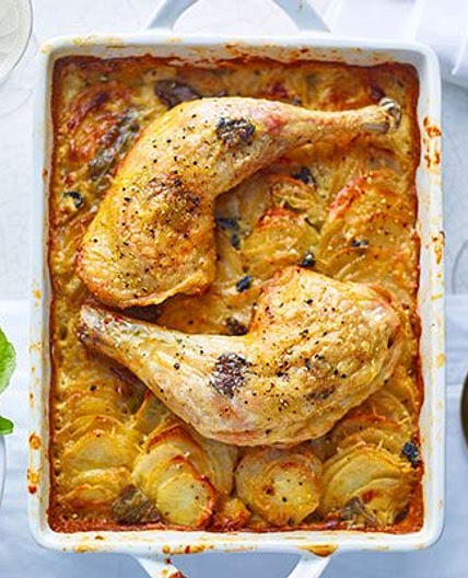 Truffle chicken & potato gratin