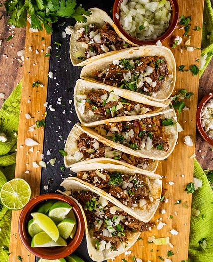 Slow Cooker Barbacoa Beef Tacos