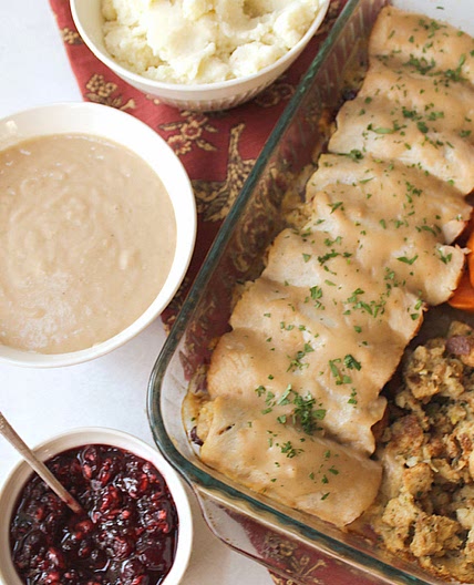 Turkey and Stuffing Roll-Ups with Cranberries