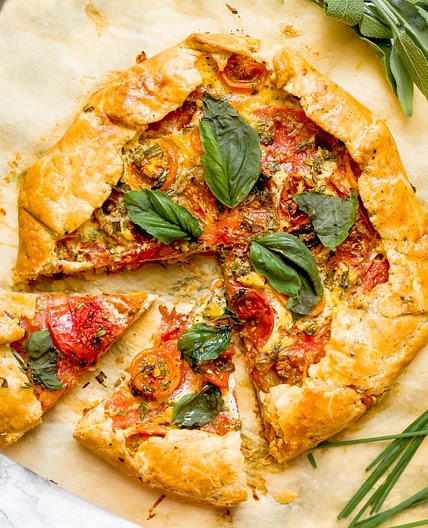 Heirloom Tomato Galette with Mascarpone and Herbs