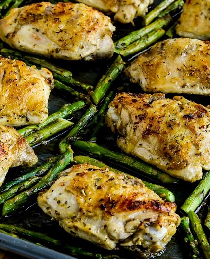 Sheet Pan Chicken Thighs and Asparagus