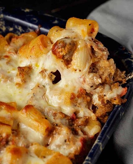 Baked Penne with Vodka Sauce, Ricotta & Sausage