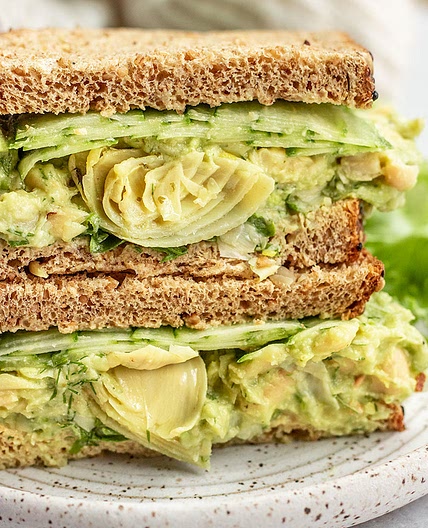 High Protein Avocado White Bean Sandwich