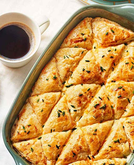 Sausage Gravy Casserole with Cheddar-Cornmeal Biscuits