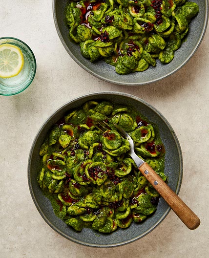 Miso butter greens pasta