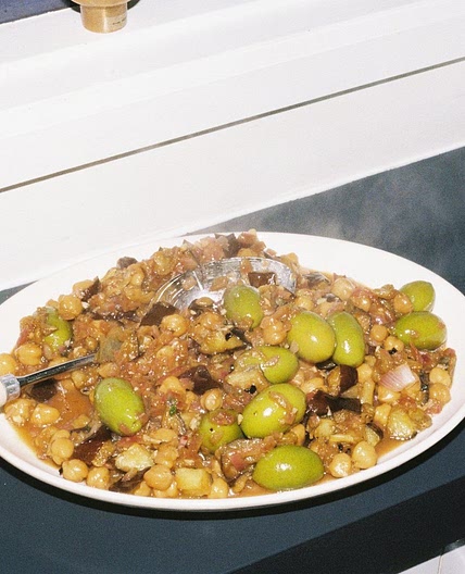 Vegan eggplant Caponata with chickpeas