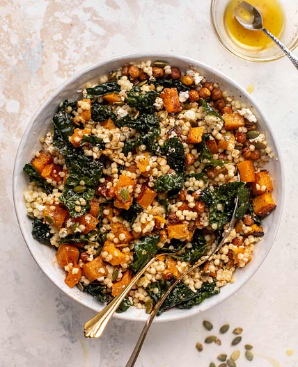 Butternut Squash Couscous Bowls with Maple Vinaigrette