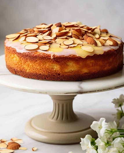 Vegan Almond Cake With Orange Glaze