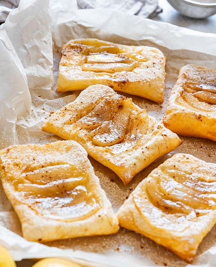Upside-Down Pear Puff Pastry Tarts Recipe