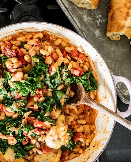 Vegan White Beans and Kale Skillet