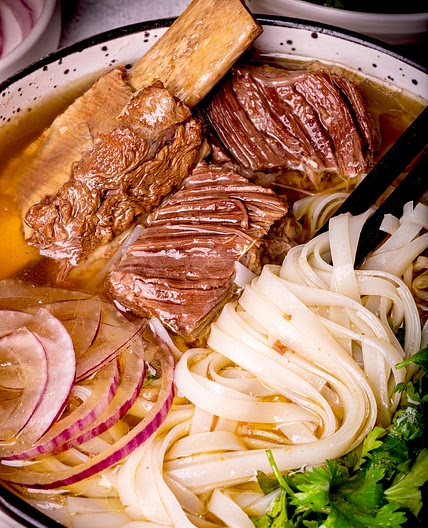 Asian beef noodle soup