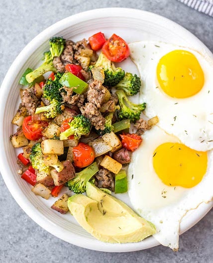 Whole30 Mediterranean Sausage Hash: Paleo, Gluten-Free, Egg Free Breakfast