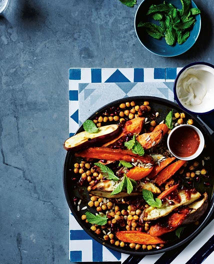 ovenschotel met groente en flatbread