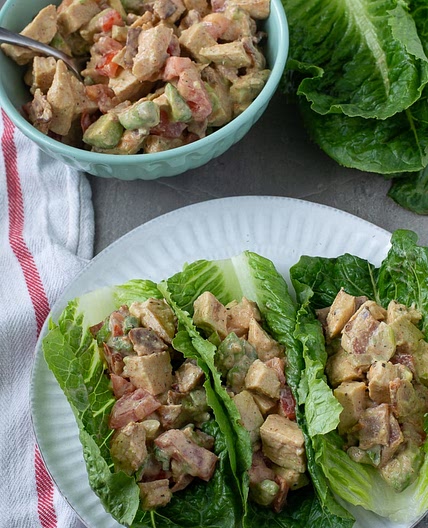 BLT Avocado Chicken Salad Wraps