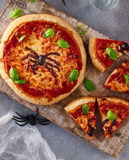 Healthy Halloween pizzas