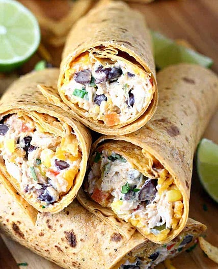 Southwest Cream Cheese Chicken Wraps